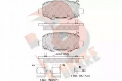 R BRAKE rb2176 -  Комплект тормозных колодок, дисковый тормоз